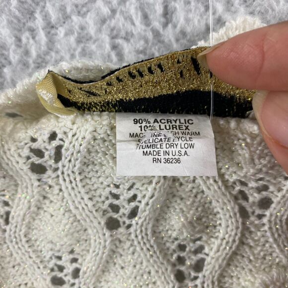 Vintage Dana Scott Sweater Knit Womens Size L Long Sleeve Round‎ Neck Ivory - Picture 3 of 10